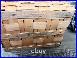 Vintage 1995 Longaberger Picnic Basket with Flip Lid and Handles Signed/dated Vintage 1995 Longaberger Picnic Basket with Flip Lid and Handles Signed/dated