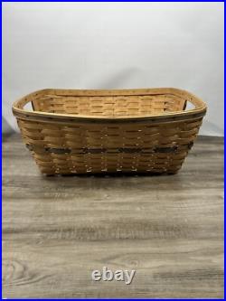 Vintage 1996 Longaberger Laundry Basket 24 rare blue trim, light stain