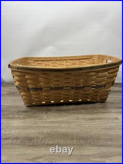 Vintage 1996 Longaberger Laundry Basket 24 rare blue trim, light stain