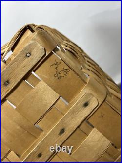 Vintage 1996 Longaberger Laundry Basket 24 rare blue trim, light stain