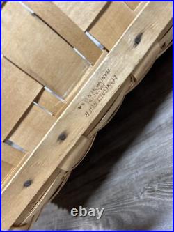 Vintage 1996 Longaberger Laundry Basket 24 rare blue trim, light stain