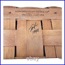 Vintage 1999 Longaberger Hamper Basket Woven With Lid And Protector 13X13X16 Vintage 1999 Longaberger Hamper Basket Woven With Lid And Protector 13X13X16