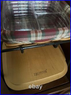 Vintage 90's Longaberger Wrought Iron 2 Tier Paper Stand w lid/protectors/liners