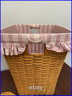 Vintage Handwoven Large Longaberger Clothes Hamper Basket Artist Signed 1999