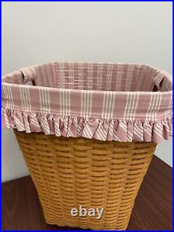 Vintage Handwoven Large Longaberger Clothes Hamper Basket Artist Signed 1999