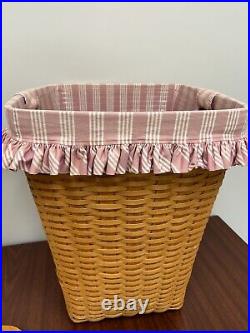 Vintage Handwoven Large Longaberger Clothes Hamper Basket Artist Signed 1999