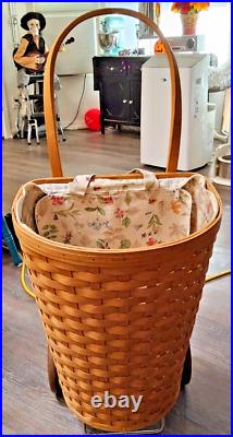 Vintage Hostess 38 Wheeled Shopping Cart Basket With custom Lid