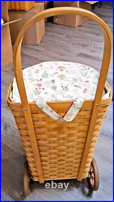 Vintage Hostess 38 Wheeled Shopping Cart Basket With custom Lid