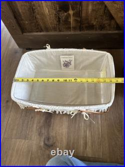 Vintage Longaberger 1991 Doll Cradle Basket withSwing Handles, Protector And Liner