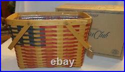 Vintage Longaberger 1998 Collector Club 25th Anniversary Magazine Basket withBox