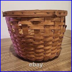 Vintage Longaberger Corn Basket Large Round Basket Hostess Gift 11.5 Tall