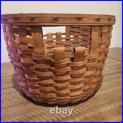 Vintage Longaberger Corn Basket Large Round Basket Hostess Gift 11.5 Tall