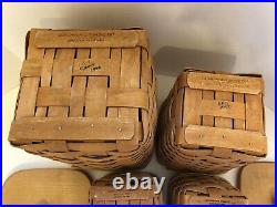 Vintage Longaberger Hand Crafted Woven Signed Canister Set Of Four