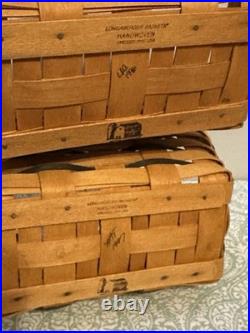 Vintage Longaberger lot of 14 Assorted Baskets Signed 1980s, 1990s & 2000