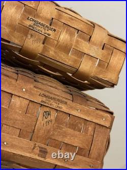 Vintage Longaberger lot of 14 Assorted Baskets Signed 1980s, 1990s & 2000