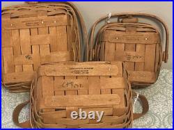 Vintage Longaberger lot of 14 Assorted Baskets Signed 1980s, 1990s & 2000