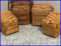 Vintage Longaberger lot of 14 Assorted Baskets Signed 1980s, 1990s & 2000
