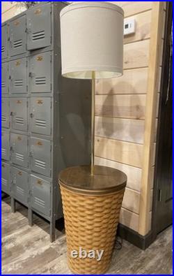 Vintage Rare Tall 4' 10 Longaberger Woven Basket Floor Lamp With Lampshade