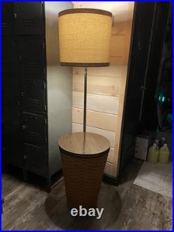 Vintage Rare Tall 4' 10 Longaberger Woven Basket Floor Lamp With Lampshade