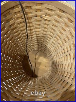 Vintage Rare Tall 4' 10 Longaberger Woven Basket Floor Lamp With Lampshade