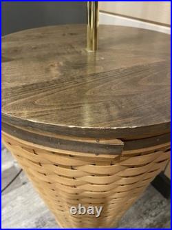 Vintage Rare Tall 4' 10 Longaberger Woven Basket Floor Lamp With Lampshade