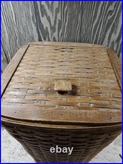 Vintage Retired Longaberger Laundry Hamper 22x17x17 Beautifully Aged 1986