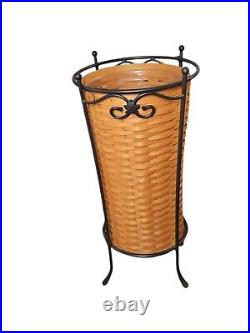 Vontage Longaberger Wrought Iron Originals Umbrella Stand Basket & Liner1998