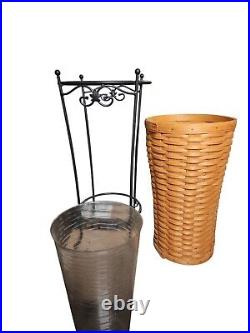 Vontage Longaberger Wrought Iron Originals Umbrella Stand Basket & Liner1998