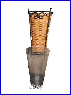Vontage Longaberger Wrought Iron Originals Umbrella Stand Basket & Liner1998