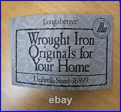 Vontage Longaberger Wrought Iron Originals Umbrella Stand Basket & Liner1998