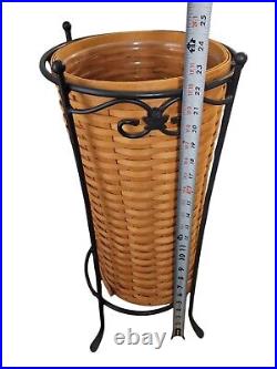 Vontage Longaberger Wrought Iron Originals Umbrella Stand Basket & Liner1998