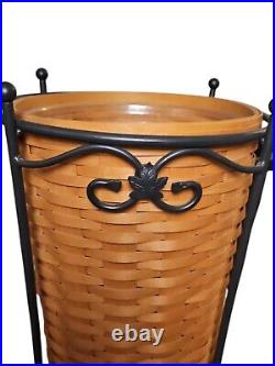 Vontage Longaberger Wrought Iron Originals Umbrella Stand Basket & Liner1998