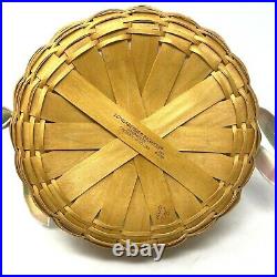 Vtg Longaberger 2001 Large Easter Basket Set Pastel Plaid Liner Protector Riser