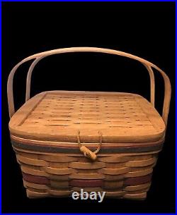Vtg Longaberger Crisco American Pie Celebration Basket W Stand & Liner Rare