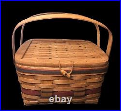 Vtg Longaberger Crisco American Pie Celebration Basket W Stand & Liner Rare