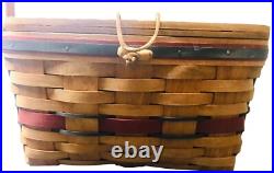 Vtg Longaberger Crisco American Pie Celebration Basket W Stand & Liner Rare