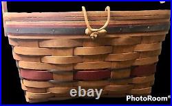 Vtg Longaberger Crisco American Pie Celebration Basket W Stand & Liner Rare