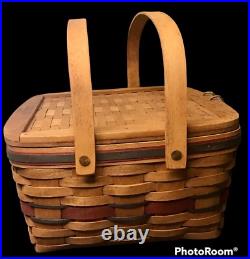 Vtg Longaberger Crisco American Pie Celebration Basket W Stand & Liner Rare
