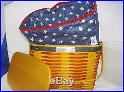 WHISTLE STOP Basket set RED WHITE BLUE Patriotic Collectors Club Longaberger