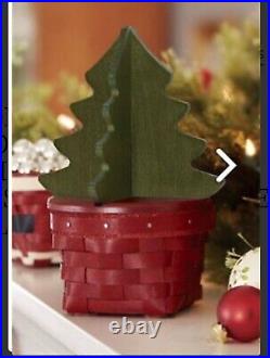 WOW! Longaberger 2013 Holiday Helper Basket Set withWoodcrafts 3D Tree Lid NWT