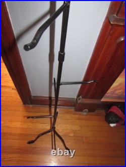 Wrought Iron Basket Tree Stand Heart Top 8 Hooks 62 ¼ 3 Sections