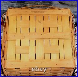 XL 1999 Longaberger Homecoming Picnic Basket Combo Lid Fruit Medley Liner Lid