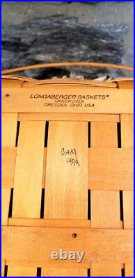 XL 1999 Longaberger Homecoming Picnic Basket Combo Lid Fruit Medley Liner Lid